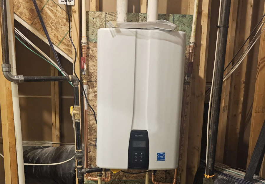 newly installed water heater